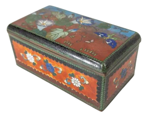 Early 20th Century Japanese Cloisonne Enamel Box With Morning Glory