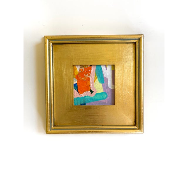 Three original mini paintings by Jessalin Beutler in a curated set of three with matching gilded wood frames. Paintings...