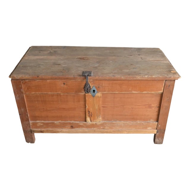 Dutch Pine Blanket Trunk, 1800s For Sale