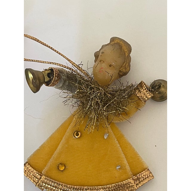 3 Vintage Artisan Holiday Ornaments Dolls For Sale - Image 4 of 5