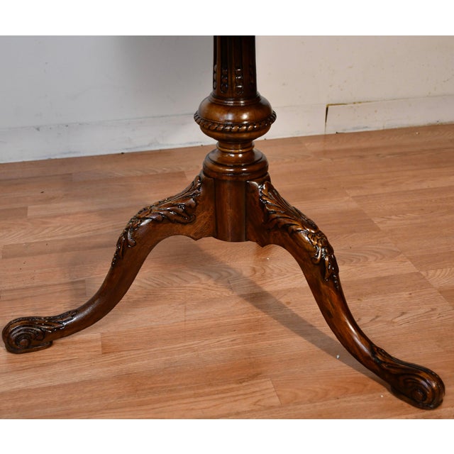 1930s Weiman English Regency Mahogany & Leather Top Center Table For Sale - Image 10 of 17