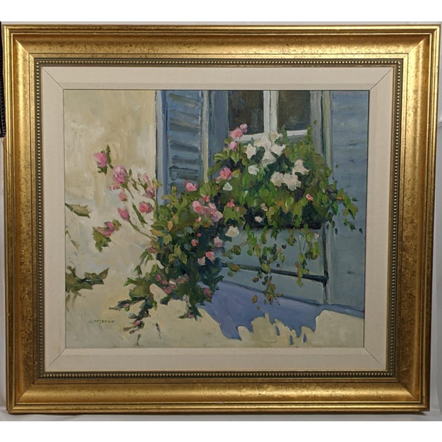 Carole McDermott Original Impressionist Floral Window Oil Painting For Sale - Image 12 of 17