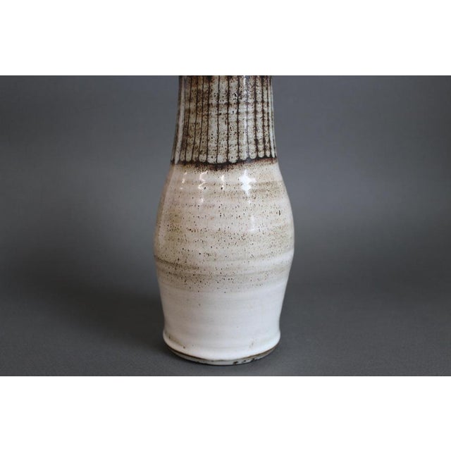 White Mid-Century Modern French Ceramic Vase by Jacques Pouchain, 1960s For Sale - Image 8 of 17