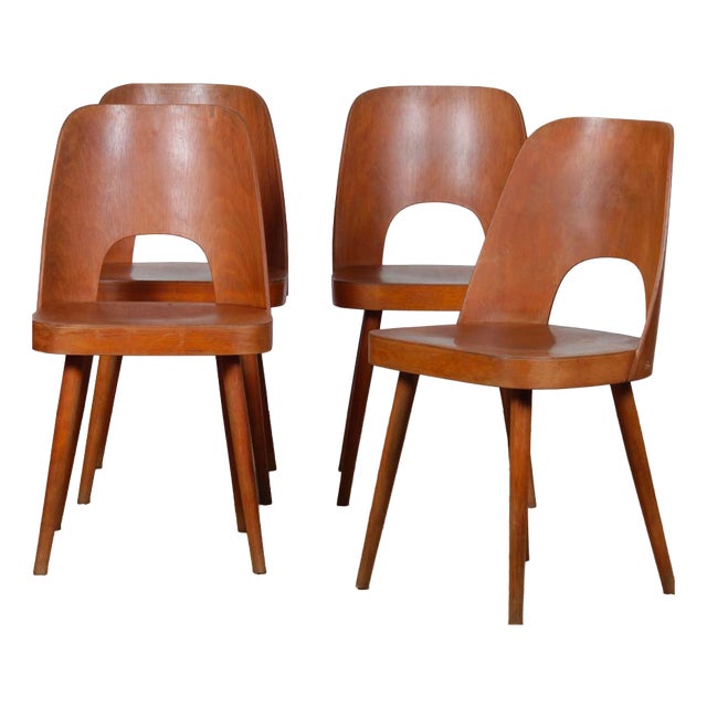 Vintage Chairs by Oswald Haerdtl for Ton, 1960, Set of 4 For Sale