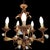 Vintage Hollywood Regency Florentine Five-Arm Metal Chandelier with Porcelain Flowers, 1970s For Sale - Image 4 of 18