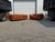 Burnt Orange Selig of Monroe Mid-Century Modern Geometric Pattern Pit Sofa For Sale - Image 8 of 12