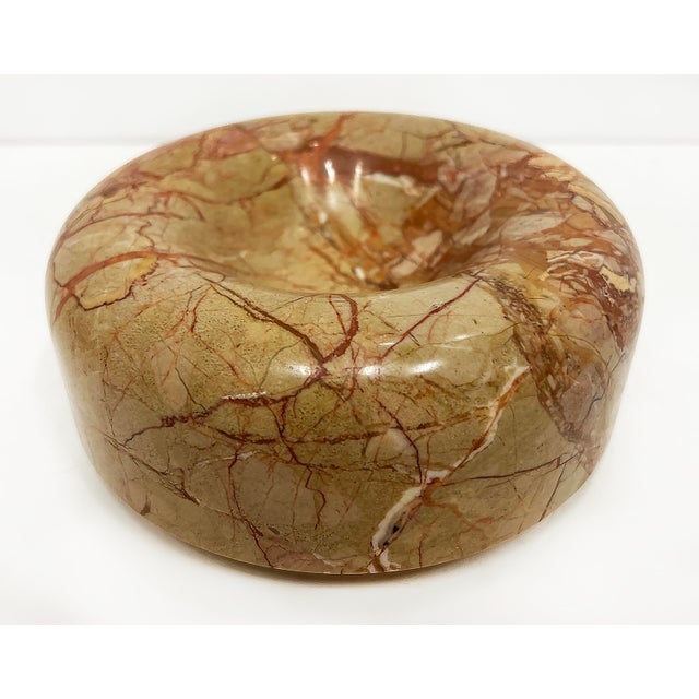 Gabbianelli Mid-Century Roberto Arioli for Gabbianelli Carved Marble Bowl, Signed For Sale - Image 4 of 8