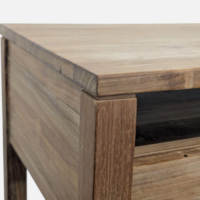 Tan Crate & Barrel Linea Nightstand For Sale - Image 8 of 9