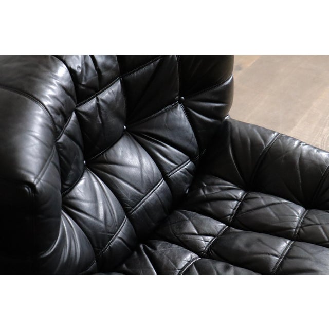 Black Kashima Lounge Chairs in Leather by Michel Ducaroy for Ligne Roset, 1969, Set of 2, Set of 2 For Sale - Image 8 of 15