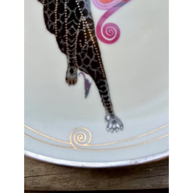 Franklin Mint the House of Erte Collectors Porcelain Plate "The Beauty and The Beast". Circa 1990s Features an image of...