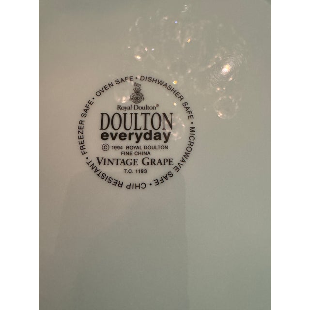 Vintage Royal Dalton Everyday Vintage Royal Doulton 1994 Everyday Vinage Grape Porcelain China Dinnerware Set. Vintage...