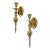 1980s Neoclassical Style Turned Solid Brass Candle Holder Wall Sconces - Set of 2 For Sale