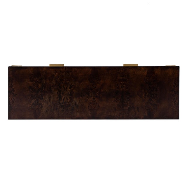 Coffee Kai 45 in. W Rectangular Burl Wood 2 Drawer Console Table, Dark Burl For Sale - Image 8 of 9