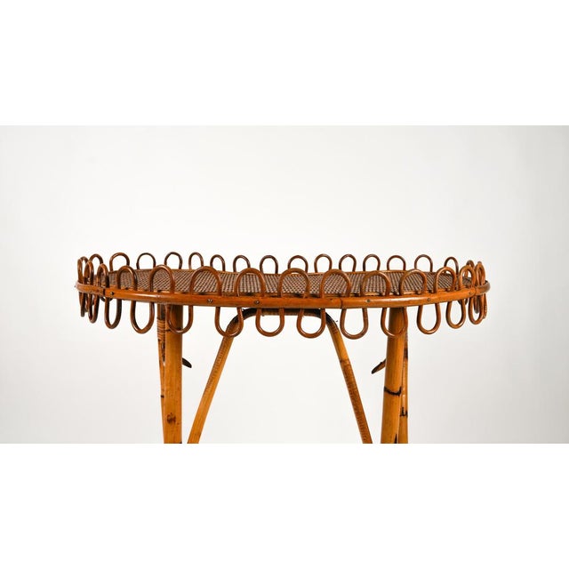 Gold Mid-Century Rattan and Bamboo Console Table by Franco Albini, 1960s For Sale - Image 8 of 18