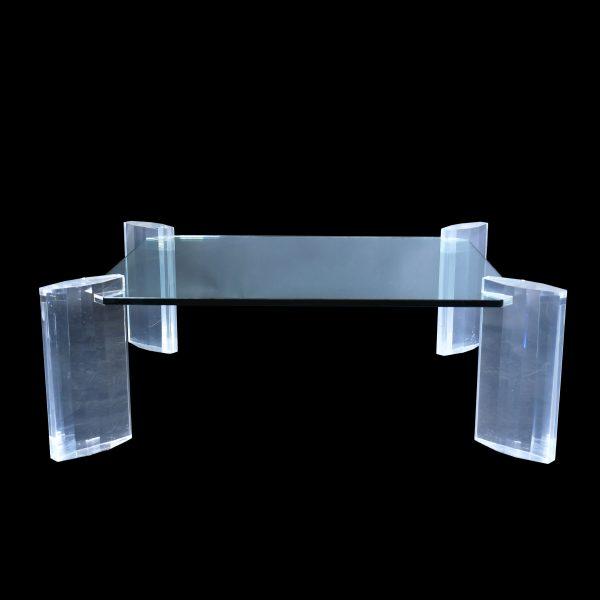 Vintage Karl Springer Lucite Coffee Table For Sale - Image 4 of 5