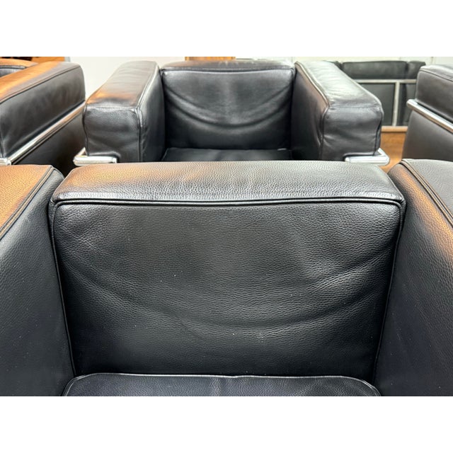 Textile Le Corbusier Style Cube Lounge Chairs, Set of Four For Sale - Image 7 of 12