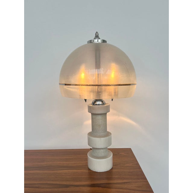 Vintage Sculptural Lamp with Marble Base, 1970s For Sale - Image 9 of 12