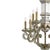 An elegant 8-light chandelier by Currey & Company, model 9219, crafted with a sculptural frame combining lightly antiqued...