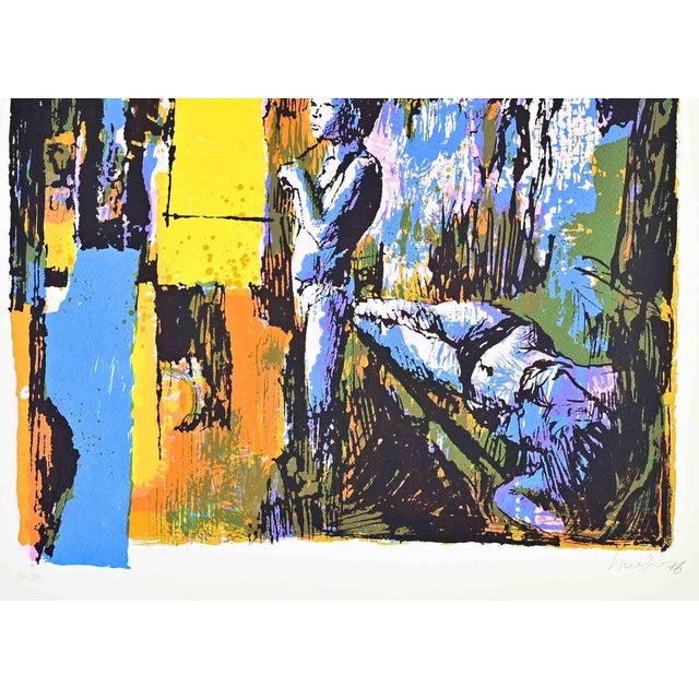 Woman is a screen print realized by Nicola Simbari in 1975. Hand-signed and numbered in pencil. Edition of 90. Nicola...