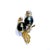 Bochic “Orient” Vintage Ruby, Topaz & Black Tahiti Pearl Brooch Set In 18K Gold & Silver Natural Ruby and Topaz South Sea...