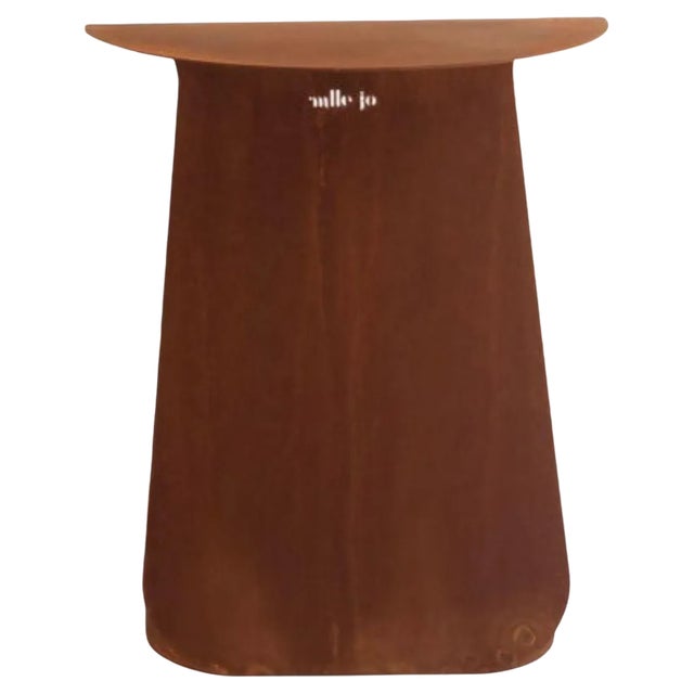 Youmy Round Corten Side Table by Mademoiselle Jo For Sale