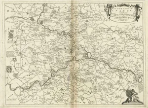 Antique Map of the Namur Region in France by Coronelli, 1695