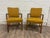 Mid 20th Century Vintage Art Deco MCM Style Yellow Upholstered Walnut Armchairs - Pair For Sale - Image 5 of 10