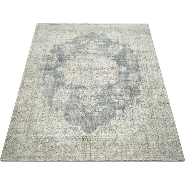 1960s Turkish Oushak Rug For Sale In Los Angeles - Image 6 of 7