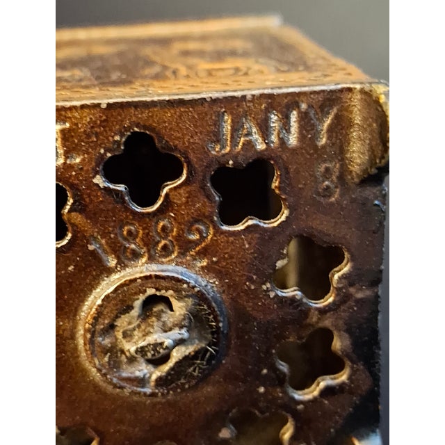 Antique 1882 Kyser & Rex Cast Iron Sport Safe Bank Elephant Giraffe Dog Patented For Sale - Image 15 of 18