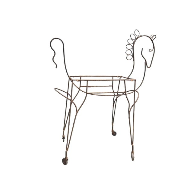 Mid-Century Modern Vintage Horse Shaped Bar Cart Mid Century Sculpture 1950s Retro Decor For Sale - Image 3 of 18