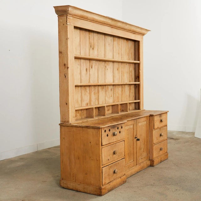 Farmhouse 18th Century French Provincial Pine Farmhouse Dresser With Cupboard For Sale - Image 3 of 12