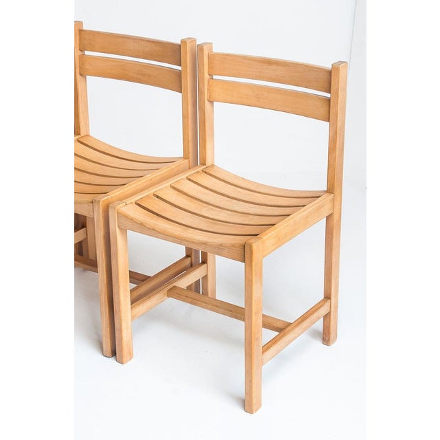 Beech Dining Chairs attributed to André Sornay, France, 1960s, Set of 6 For Sale - Image 9 of 16