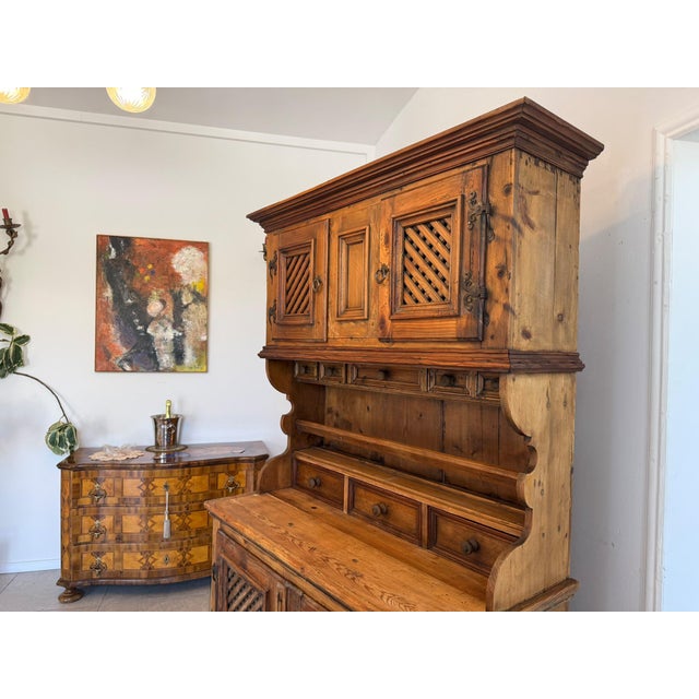 Biedermeier Farmhouse Cupboard in Wood For Sale - Image 4 of 12