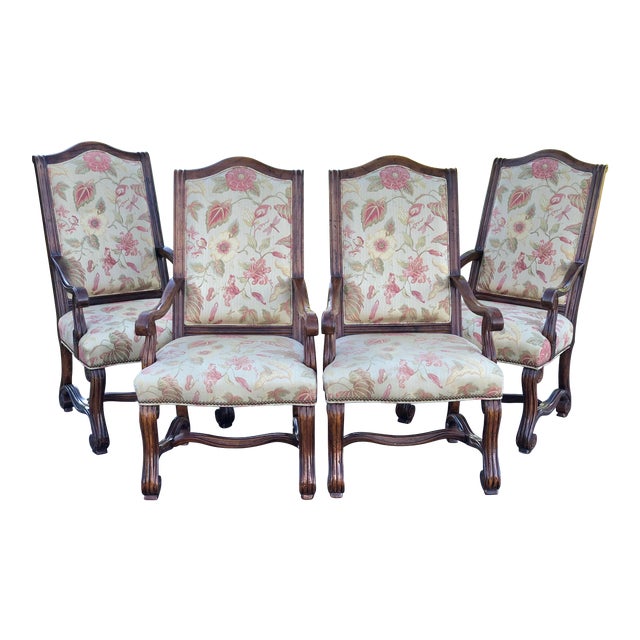 French Country Upholstered Dining Chairs Set of Four Chairish