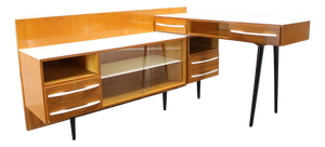 Mid-Century Modular Desk and Storage Unit attributed to Mojmír Požár for Up Závody, 1960s, Set of 3