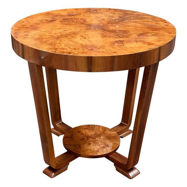 Art Deco Poplar Round Coffee Table, 1930s For Sale - Image 6 of 6