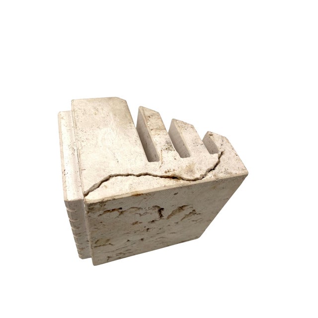 Travertine Desk Organizer by Enzo Mari for Fratelli Mannelli, Italy, 1970s For Sale - Image 10 of 18