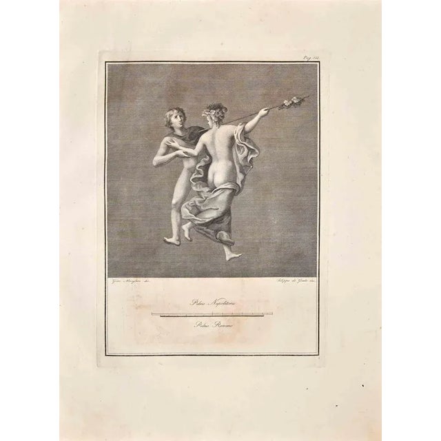 Ancient roman scene from the series "antiquities of herculaneum", is an original etching on paper realized by giovanni...