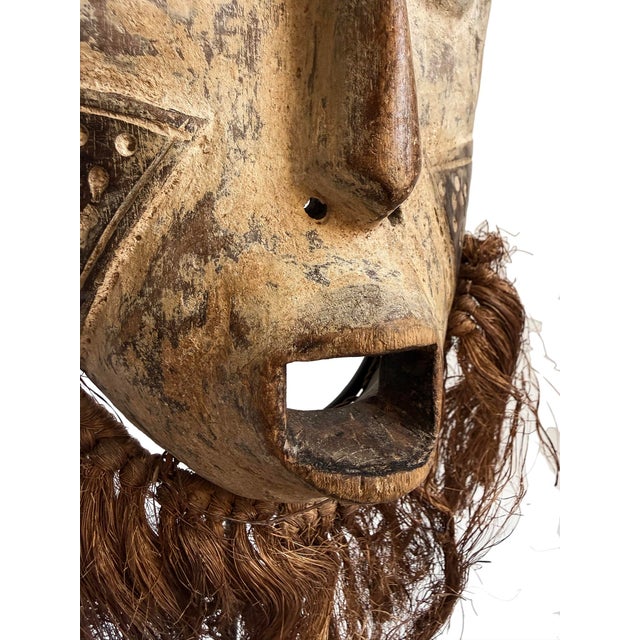 Antique Old Lega Mask on Stand For Sale In Los Angeles - Image 6 of 6