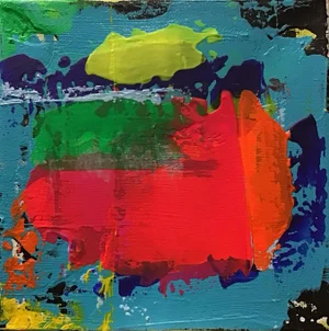 “CV012223” Contemporary Abstract Coastal View Painting on Stretched Canvas