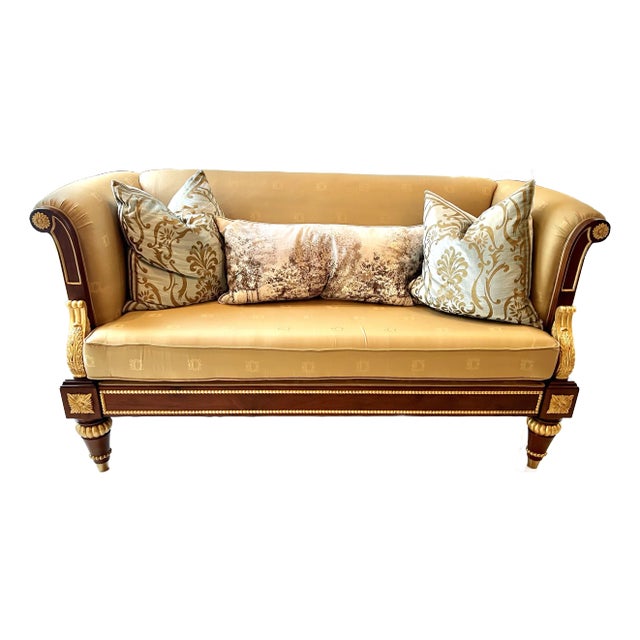 Clive Christian Empress Silk Loveseat Sofa For Sale
