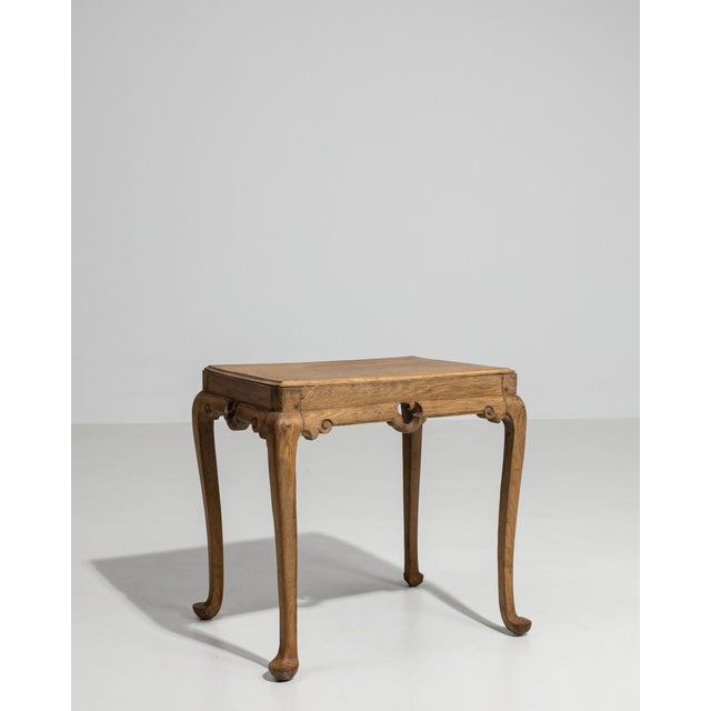 Early 20th Century France Weathered Honey Oak Carved Oak Side Table For Sale - Image 10 of 10