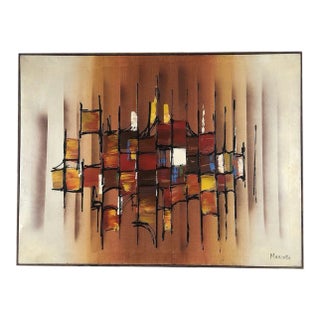 Large Abstract Oil Painting on Canvas by Marcella Doane For Sale