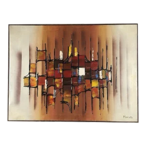 Large Abstract Oil Painting on Canvas by Marcella Doane