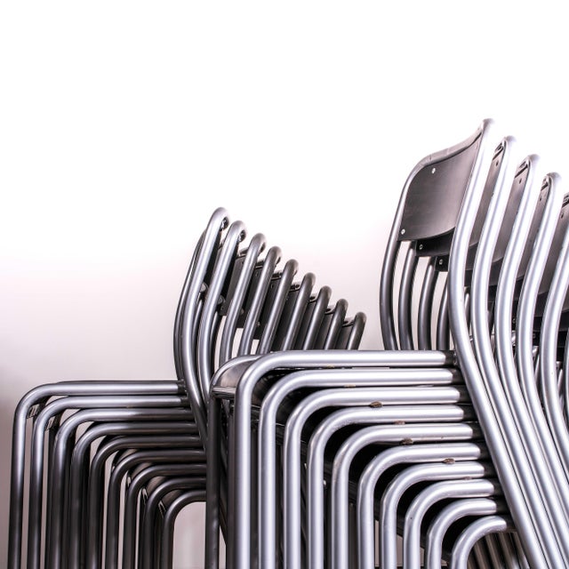 1970s Black Stacking Dining Chair from Mullca, 1970s For Sale - Image 5 of 10