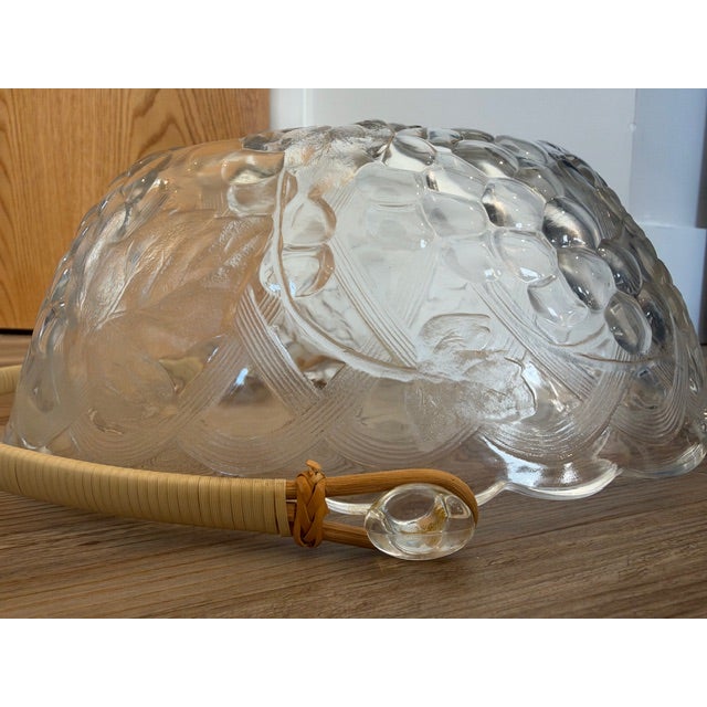 Mid 20th Century Vintage Clear Pressed Glass Fruit Basket Bowl For Sale - Image 5 of 11