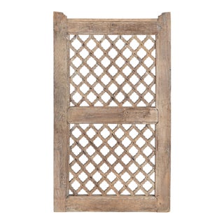 Vintage Indian Teakwood Jali Panel For Sale