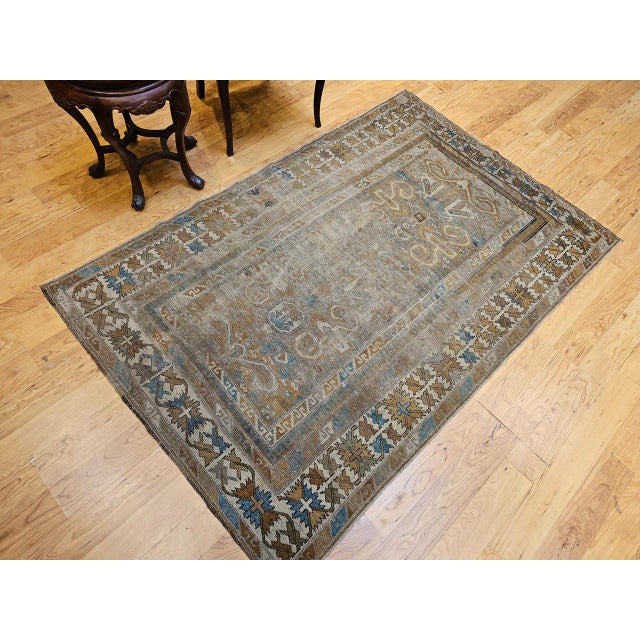 Antique Caucasian Shirvan Perpedil Area Rug, Handwoven Geometric Design, 4' x 6' For Sale In Chicago - Image 6 of 16
