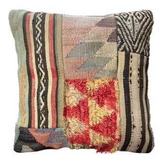 Southwestern Kilim Patchwork Pillow For Sale