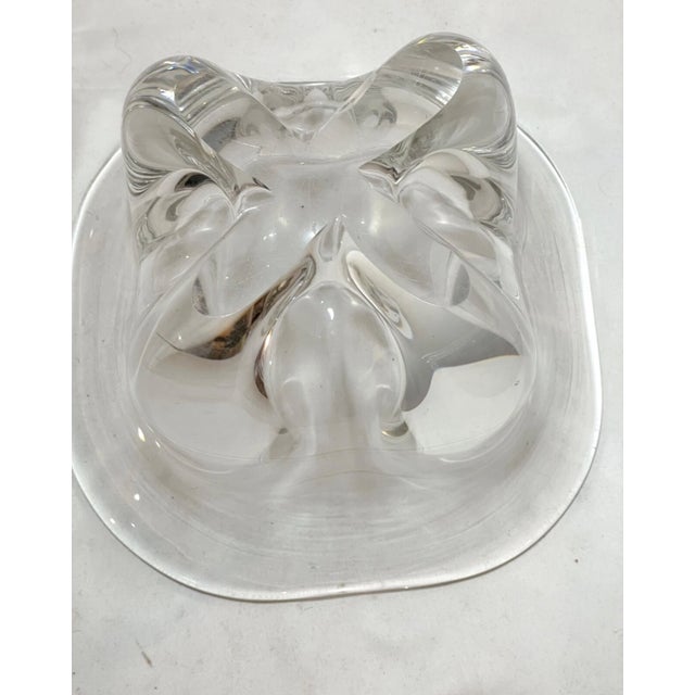 High Quality Vintage Hand Blown Clear Glass Italian Centerpiece Bowl Murano For Sale - Image 9 of 11